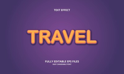 editable text effect - travel text style
