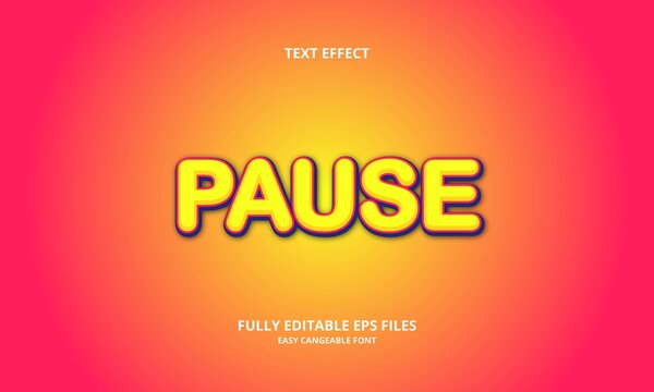 Editable Text Effect - Pause Text Style