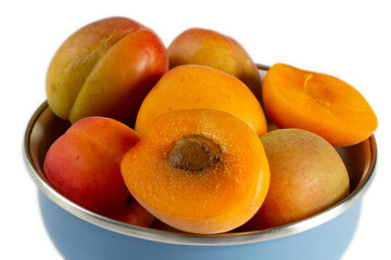 delicious and fresh apricots on the plate