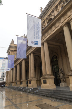 Frankfurt am Main, Germany - June 28, 2020: IHK Frankfurt am Main, the Industrie- und Handelskammer (IHK) in Frankfurt am Main, English for Chamber of Commerce and Industry