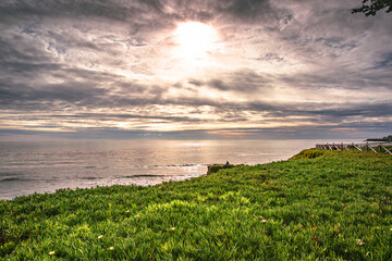 The Pacific Ocean coast in the city of Monterey in California. United States of America. Beautiful...