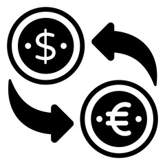 
Euro, yuan and dollar coins denoting international currencies icon

