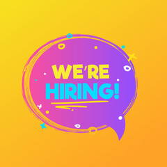 We are Hiring. Modern geometric Business Recruiting Concept.