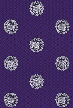 平安有職文様_唐花繁菱地菊丸（からはなしげびしじきくのまる）_壁紙・カラー