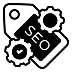 
Seo tag icon in glyph design

