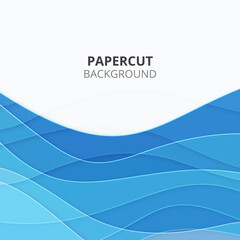 Blue paper cut background. Business background