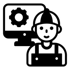 

Technician icon designed in solid design


