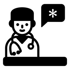 
Medical consultant avatar solid icon design

