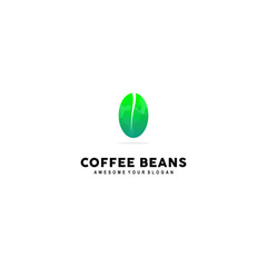 colored coffe beans logo design 