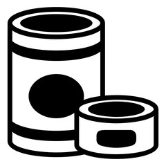
Canned food in solid style icon, editable vector 

