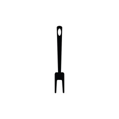 sticker contour fork icon, vector illustration image design