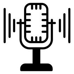 
Speech recognition in solid style icon, editable vector 

