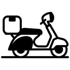 
A filled design icon of scooter delivery 

