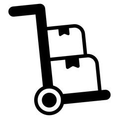 
Editable filled design icon of push cart 

