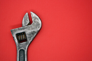 Adjustable wrench. Tool for tightening nuts.