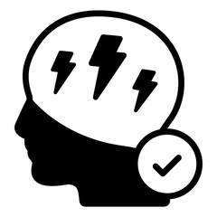 
Chip inside head denoting glyph icon of artificial intelligence 

