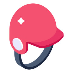 
Gaming cover headpiece, isometric icon of sports helmet 

