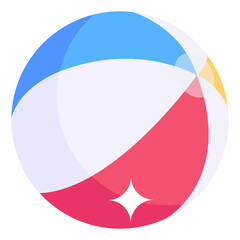 
Parachute ball, isometric icon of outdoor sports equipment beach ball  

