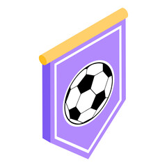 Obraz premium Spots decor emblem, isometric icon of soccer banner