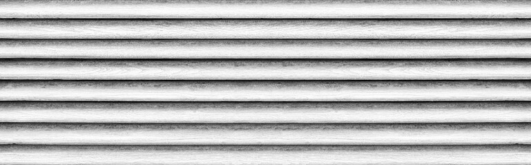 Panorama of Old white wooden fence shutter lattice texture and background seamless