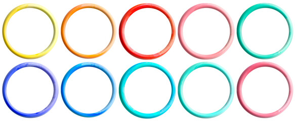 Anneaux couleurs, fond blanc 