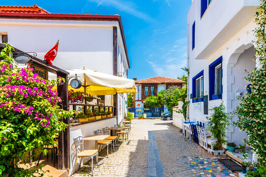Sigacik Village street  view. Sigacik is populer tourist attraction in Turkey.