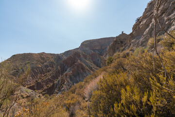 mountainous and eroded landscape in southern Spain