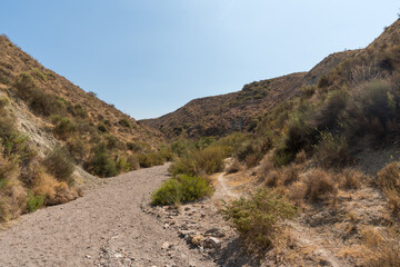 mountainous and eroded landscape in southern Spain