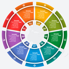 Abstract 3D circular Infographics. Business template .Vector infographic