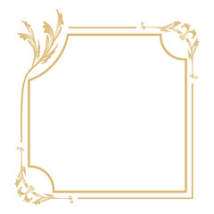 Vintage decorative gold frame it is isolated on a white background.