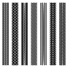 Tire tracks simplify silhouettes set