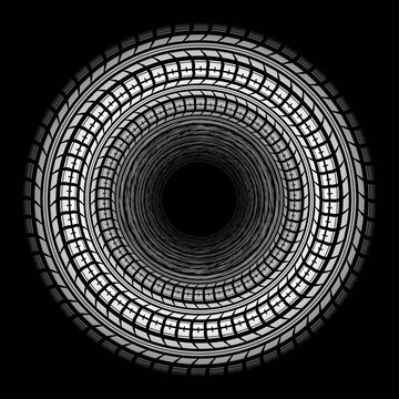 recommend clip art: Circle tire tracks black background