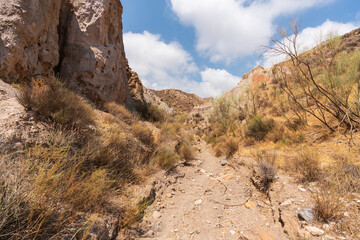 mountainous and eroded landscape in southern Spain