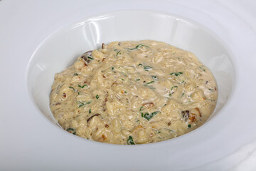 Italian risotto with mushroom and cheese