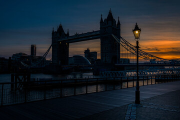 London tower Bridge in sunset light. London is one of the most beautiful historical and modern city in the world.