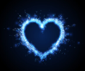 Abstract heart from lights. Vector graphic for brochure, website, flyer, print, poster, other design