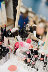 A set of cosmetics in a beauty salon