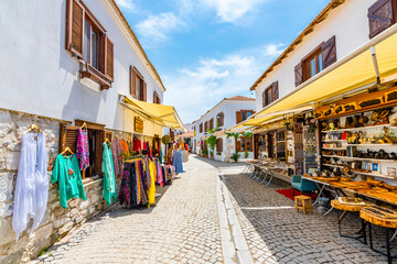 Fototapeta premium Sigacik Village street view. Sigacik is populer tourist attraction in Turkey.
