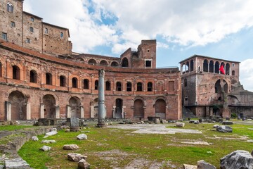 Fototapeta premium Exterior facade of buildings in the ancient Roman Forum