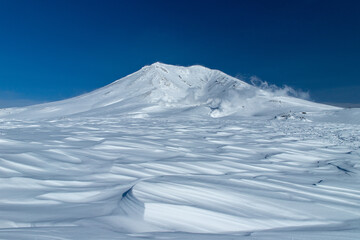 北海道　大雪山旭岳の冬の風景