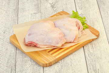 Raw chicken hip for cooking