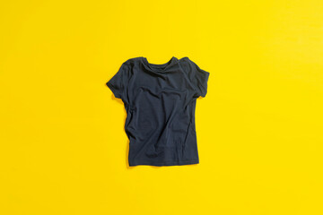 new t-shirt flat lay new clothes, casual fabric, minimalistic concept