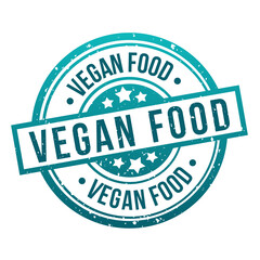 vegan food round blue grunge stamp badge