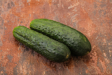 Ripe organic natural green cucumber