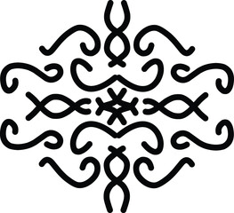 Mandala ornament - black and white. Can be used for coloring book, greeting card, phone case print, Border, etc.