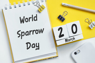World Sparrow Day of Spring month calendar march