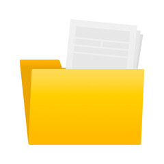 Open Folder with Documents Illustration