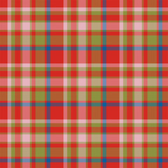 Plaid seamless pattern. Vector background of textile ornament. Flat fabric design.