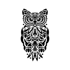Owl tattoo. Isolated on white background. Vector illustration.