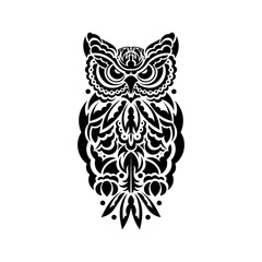 Owl tattoo. Isolated on white background. Vector illustration.